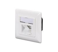 DIGITUS CAT 6 Wall Outlet Flush Mount, White Cat 6 - Embedabble Mounting - Horiz