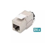 Digitus Keystone module Cat-6A Shielded - 24 pieces - RJ45 socket - 500 MHz 10GBase-T - AWG 26-22 - Design compatible - With latching lever - Tool-free installation