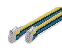 Digitus Cat 6A LAN cable - 0.3 m - 10 pieces - Slim - F/FTP - Multicoloured | 10 Gbit/s - Shielded - PoE+ - AWG 32/7 - LSZH - RJ45 network patch cable - Compatible with Cat 6 and Cat 7