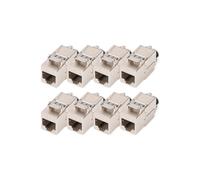 DIGITUS DN-93816 - Keystone module Cat 8.1 - 8 pieces - RJ45 network socket Cat8 shielded - 2000 MHz - 25GBase-T & 40GBase-T - 25 Gbit/s & 40 Gbit/s - AWG 26/7 to AWG 22/1 - Tool-free installation