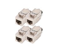 Digitus DN-93816 - Keystone module Cat 8.1 - 4 pieces - RJ45 network socket Cat8 shielded - 2000 MHz - 25GBase-T & 40GBase-T - 25 Gbit/s & 40 Gbit/s - AWG 26/7 to AWG 22/1 - Tool-free installation
