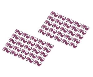 Digitus Colour clips for RJ45 patch cables - colour organisation of network cables - for optimising cable management - 100 pieces - for CAT 5e, CAT 6 & CAT 6A LAN cables - AWG 24/7 to 27/7 - magenta