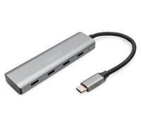 Digitus DA-70246 USB 3.1 hub 1st Gen 4 ports Aluminium Dark grey