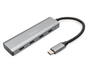 DIGITUS Concentrador USB-C - 4 Puertos - USB 3.1 Gen 1-4X USB-C - (Playstation)
