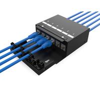 Digitus Consolidation Point Box - for Six Keystone Modules & Network Cables - Intelligent Cable Manager - IP20 Protection Rating - Wall & Ceiling Mount - Black