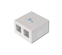 DIGITUS Junction Box - 2 Port - For Keystone Modules - Consolidation Point Surface-Mounted Housing - Network Socket - White