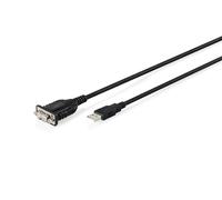 DIGITUS DA-70172 - USB 2.0 to RS232 adapter cable - USB-A, DB9 plug - 1.8 m length - FTDI chipset - 75 to 128,000 bps data rate - COM port retention - black