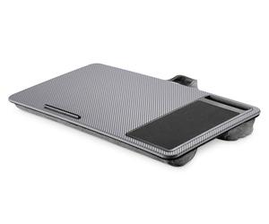 DIGITUS DA-90441 - Notebook cushion - for 17" laptops - with smartphone holder - laptop pad - laptop table for comfortable working from the sofa or bed - gray