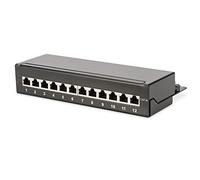 Digitus Desktop Patch Panel - Cat-6A - 12-port RJ45 - Shielded - LSA patch field - Surface mounting - Black