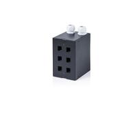 DIGITUS DIN-rail adapter - 6-port - for shielded Keystone modules and connectors from DIGITUS - DIN-rail mounting - M25 cable gland - patch panel - black