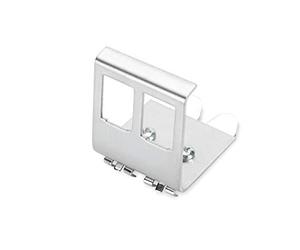 DIGITUS DIN Rail Adapter for Keystone Modules - 2 Ports - 45 Degree Angled - Stainless Steel - Open Housing