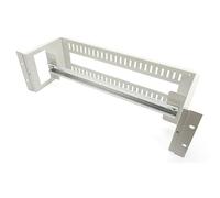 DIGITUS DIN rail carrier 19 inch - 3U - rear side with cable entry - DIN rail - 390 mm width - Grey