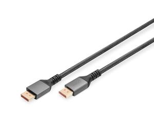 Digitus DisplayPort 2.1 cable - 1 m - UHD 16K 60Hz - UHBR20 - Black | 8K 120Hz - 4K 240Hz - Dynamic HDR, HDR10 - HDCP 2.2 - 80 Gbps - Gold-plated connectors