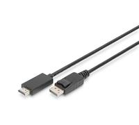 Digitus DisplayPort adapter cable - DP to HDMI (2.0) Type A - UHD 4K/60Hz - 2m - Locking, HDCP, 3D - For monitor, PC