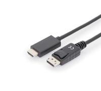 DIGITUS Displayport Adaptor Cable DP - HDMI Type A Male/Male 1.0 m w/Lock DP 1.2