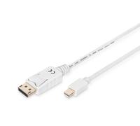 Digitus 3m Mini DP Male to DP Male DisplayPort Connection Cable - White