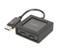 DIGITUS DisplayPort graphic adapter, splitter, DP to 2x DP, 4K Ultra HD, 4096 x 2160 pixels, black