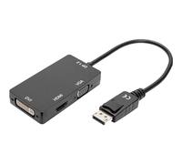 DIGITUS DisplayPort Graphics Adapter DP to DVI-D + HDMI + VGA 4K Ultra HD 30Hz Black