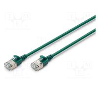Digitus LAN cable Cat. 6A - 1m - slim version AWG 32/7 - 10 Gbit/s - RJ45 network cable - F/FTP - PoE+ - LSZH - Compatible with Cat. 7, Cat. 6, Cat. 5e - green