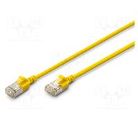 Digitus LAN cable Cat. 6A - 1m - slim version AWG 32/7 - 10 Gbit/s - RJ45 network cable - F/FTP - PoE+ - LSZH - Compatible with Cat. 7, Cat. 6, Cat. 5e - yellow