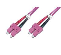 DIGITUS DK-2522-02-4 - Fibre Optic Cable OM4 - 2 m - SC to SC - Duplex Fibre Optic Cable - 1/10/40/100 Gbit/s - MM Multimode Fibre Optic LAN Cable - Fibre Type: 50/125 µ - Purple (Violet)