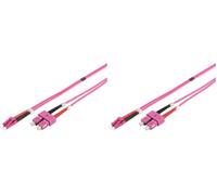 DIGITUS DK-2532-02-4 - Fibre Optic Cable OM4 - 2 m - LC to SC - Duplex Fibre Optic Cable - 1/10/40/100 Gbit/s - MM Multimode Fibre Optic LAN Cable - Fibre Type: 50/125 µ - Purple (Violet) (Pack of 2)