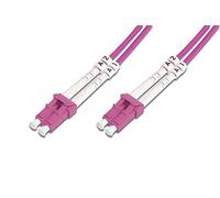 DIGITUS DK-2533-01-4 - Fibre Optic Cable OM4 - 1 m - LC to LC - Duplex Fibre Optic Cable - 1/10/40/100 Gbit/s - MM Multimode Fibre Optic LAN Cable - Fibre Type: 50/125 µ - Purple (Violet)
