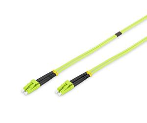 DIGITUS DK-2533-01-5 - Fibre Optic Cable OM5 - 1 m - LC to LC - Duplex Fibre Optic Cable - 1/10/40/100 Gbit/s - MM Multimode Fibre Optic LAN Cable - Fibre Type: 50/125 µ - Lime Green