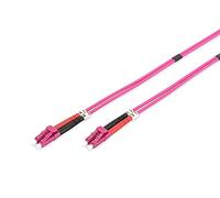 DIGITUS DK-2533-02-4 - Fibre Optic Cable OM4 - 2 m - LC to LC - Duplex Fibre Optic Cable - 1/10/40/100 Gbit/s - MM Multimode Fibre Optic LAN Cable - Fibre Type: 50/125 µ - Purple (Violet)