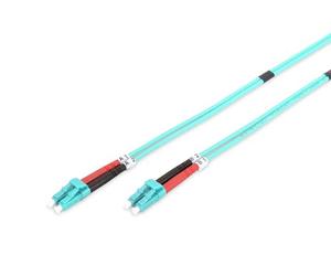 DIGITUS DK-2533-07/3 - Fibre Optic Cable OM3 - 7 m - LC to LC - Duplex Fibre Optic Cable - 1/10/40/100 Gbit/s - MM Multimode Fibre Optic LAN Cable - Fibre Type: 50/125 µ - Turquoise (Aqua)