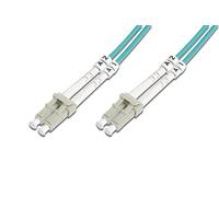DIGITUS DK-2533-15/3 - Fibre Optic Cable OM3 - 15 m - LC to LC - Duplex Fibre Optic Cable - 1/10/40/100 Gbit/s - MM Multimode Fibre Optic LAN Cable - Fibre Type: 50/125 µ - Turquoise (Aqua)