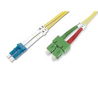 DIGITUS DK-292SCA3LC-01 - Fibre Optic Cable OS2 - 1 m - SC (APC) to LC (PC) - Duplex Fibre Optic Cable - 1/10 Gbit/s - SM Singlemode Fibre Optic LAN Cable - Fibre Type: 9/125 µ - Yellow