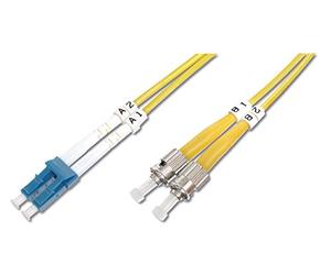 DIGITUS DK-2931-01 - Fibre Optic Cable OS2 - 1 m - LC to ST - Duplex Fibre Optic Cable - 1/10 Gbit/s - SM Singlemode Fibre Optic LAN Cable - Fibre Type: 9/125 µ - Yellow