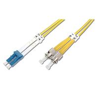 DIGITUS DK-2931-03 - Fibre Optic Cable OS2 - 3 m - LC to ST - Duplex Fibre Optic Cable - 1/10 Gbit/s - SM Singlemode Fibre Optic LAN Cable - Fibre Type: 9/125 µ - Yellow