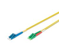 DIGITUS DK-293LCA3LC-02 - Fibre Optic Cable OS2 - 2 m - LC (APC) to LC (PC) - Duplex Fibre Optic Cable - 1/10 Gbit/s - SM Singlemode Fibre Optic LAN Cable - Fibre Type: 9/125 µ - Yellow