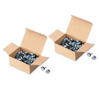 DIGITUS DN-19 Set-S - M6 Screws & Cage Nuts - 100 Piece Set - Mounting Screws for Server Cabinet, AV Rack, 19"/10" Network Cabinet - Mounting Kit - Silver