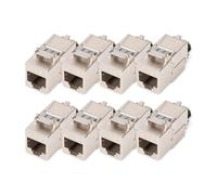 DIGITUS DN-93816 - Keystone module Cat 8.1 - 8 pieces - RJ45 network socket Cat8 shielded - 2000 MHz - 25GBase-T & 40GBase-T - 25 Gbit/s & 40 Gbit/s - AWG 26/7 to AWG 22/1 - Tool-free installation