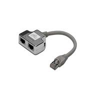Digitus DN-93904 CAT 5e patch cable adapter, 2x CAT 5e, PC-PC shielded, 2x RJ45 female to 1x RJ45 male, Grey/silver