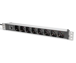 DIGITUS DN-95410-IT - 19" multiple socket outlet - 8 outlets - 1U - IEC C14 input - Italian version - back-up fuse - 250VAC 50/60Hz - 10A - 2500W - For 19" network and server cabinets
