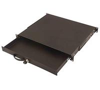 DIGITUS Drawer for network cabinets and server cabinets - 19-inch - 1U - Front and rear mounting - Variable installation depth - Document tray and keyboard insert - Lockable - Black