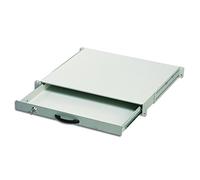 DIGITUS Drawer for network cabinets and server cabinets - 19-inch - 1U - Front and rear mounting - Variable installation depth - Document tray and keyboard insert - Lockable - Grey