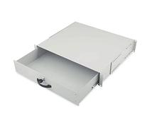 DIGITUS Drawer for network cabinets and server cabinets - 19-inch - 2U - Front and rear mounting - Variable installation depth - Document tray and keyboard insert - Lockable - Grey