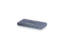 DIGITUS DS-12855 - USB-C KVM Switch - 2 PCs, 1 Monitor - 3x USB-A, 1x Type-C 5 Gbit/s - HDMI 2.0 UltraHD 4K 60 Hz - 3.5 mm jack - Wired remote control - Grey
