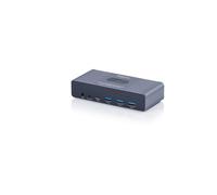 DIGITUS DS-12856 - USB-C KVM Switch - 2 PCs, 2 Monitors - 3x USB-A, 1x Type-C 5 Gbit/s - 2x HDMI 2.0 UltraHD 4K 60Hz per system - 3.5 mm jack - Wired remote control - Grey