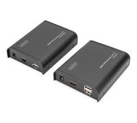 DIGITUS DS-55202 HDMI KVM Extender - Full HD 1080p 60 Hz - 120 m via LAN cable/Unlimited via Ethernet (IP-enabled) - Set: Transmitter & Receiver - HDMI 1.3 & HDCP 1.2
