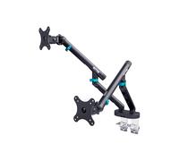 DIGITUS Dual Monitor Mount - two monitors - up to 35 inches - mechanical spring - 10 kg load capacity - for flat and curved screens - VESA 75x75, 100x100 - table clamp - Design Series - Black
