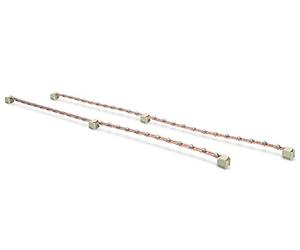 DIGITUS equipotential bonding bar - 2x 770 mm - for 19-inch network and server cabinets - 24 connection points each - With 4 grounding cables - Copper busbar