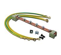 DIGITUS potential equalisation rail - for 19-inch network & server racks - for mounting on the profile rails - 220 mm - incl. four earthing cables