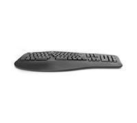 Digitus Ergonomic Wireless Keyboard - German Keyboard Layout (QWERTZ) - Hotkey Keys - Nano USB Receiver - Black
