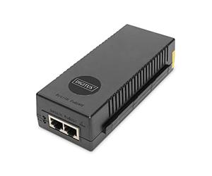 DIGITUS Ethernet PoE+ Injector - 10 Gigabit - 30W Power over Ethernet budget - IEEE 802.3af/at - Auto detection of PoE devices - 100m range - Black